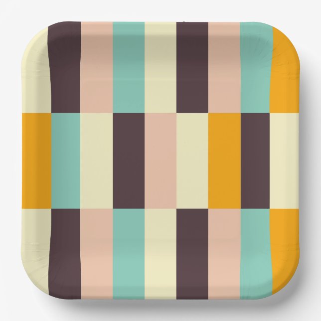 Colorful geometric pattern with vertical stripes  pappteller (Vorderseite)