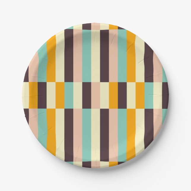 Colorful geometric pattern with vertical stripes  pappteller (Vorderseite)