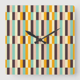 Colorful geometric pattern with vertical stripes  quadratische wanduhr