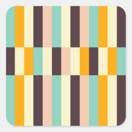 Colorful geometric pattern with vertical stripes  quadratischer aufkleber