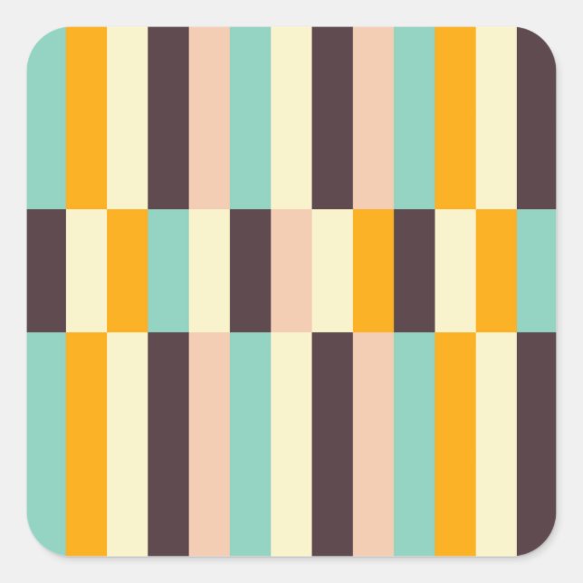 Colorful geometric pattern with vertical stripes  quadratischer aufkleber (Vorderseite)