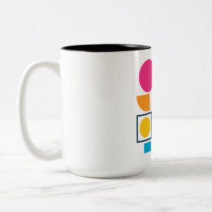 Colorful Geometric Shapes - Abstract Modern Design Zweifarbige Tasse