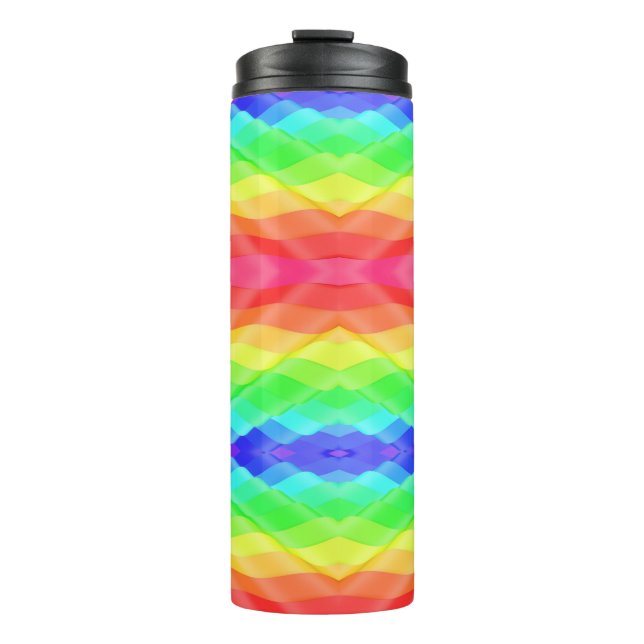 Colorful geometric travel mug with a rainbow  thermosbecher (Vorderseite)