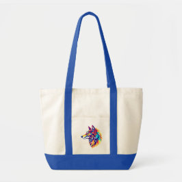 Colorful Geometric Wolf Tote Bag Tragetasche