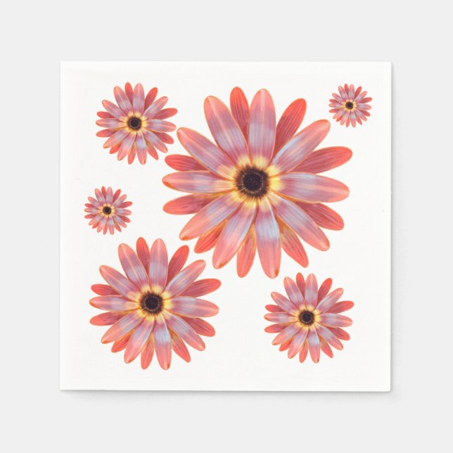Colorful Gerbera Daisy Paper Napkin Serviette (Vorderseite)
