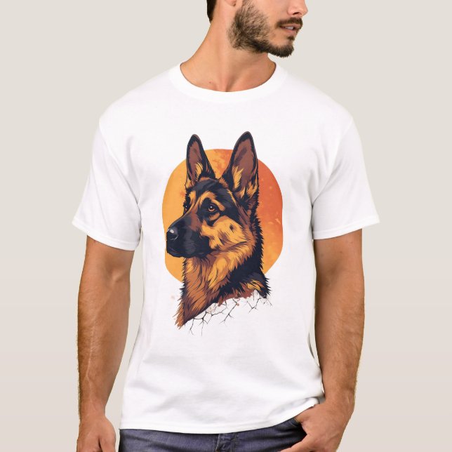 Colorful German Shepherd Dog Lover  T-Shirt (Vorderseite)