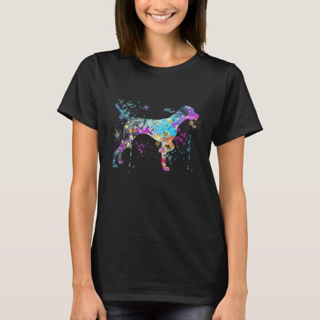 Colorful German Shorthaired Pointer Dog   T-Shirt (Vorderseite)