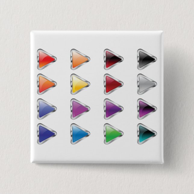 Colorful Glossy Metal Play Buttons (Vorderseite)