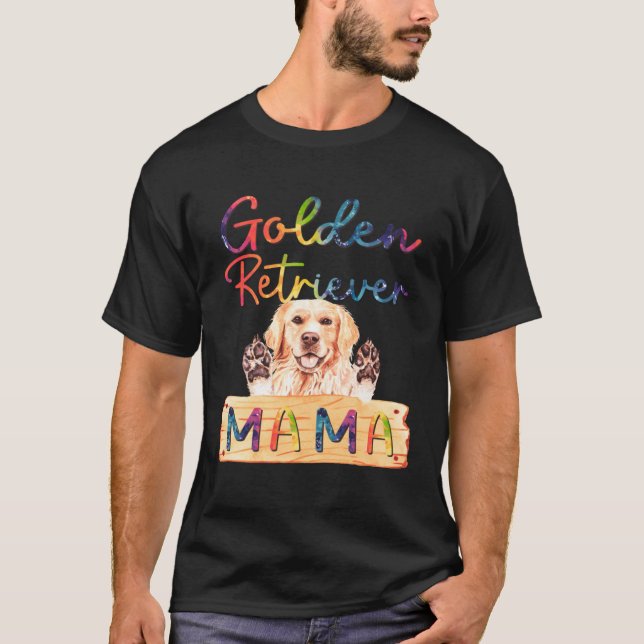 Colorful Golden Retriever Mama  Dog Mom T-Shirt (Vorderseite)