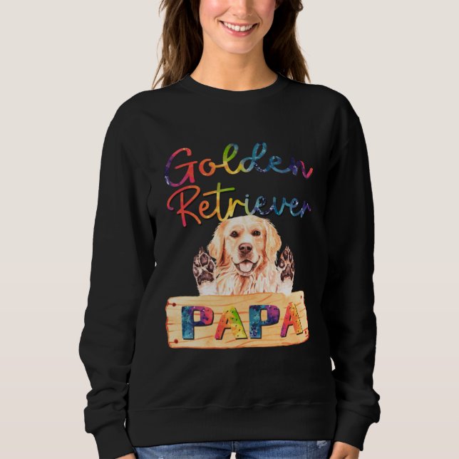 Colorful Golden Retriever Papa  Dog Dad Sweatshirt (Vorderseite)