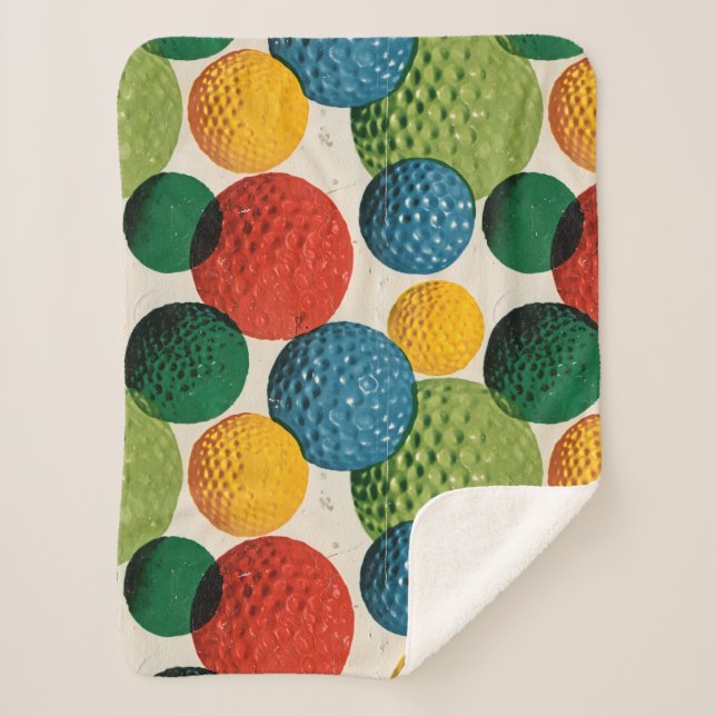 Colorful Golf Ball Pattern Sherpadecke (Vorderseite)