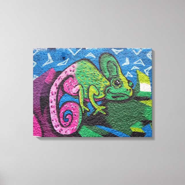Colorful Graffiti Chameleon Leinwanddruck (Vorderseite)