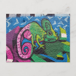 Colorful Graffiti Chameleon Postkarte