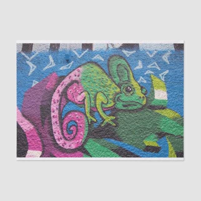 Colorful Graffiti Chameleon Seidenpapier (Vorderseite)