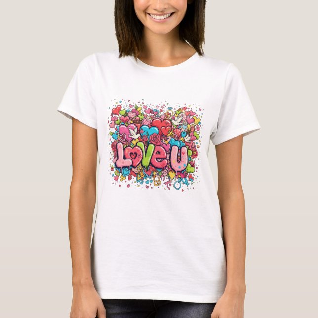 Colorful Graffiti Love U Women's T-Shirt (Vorderseite)
