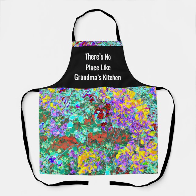 Colorful Grandma Apron – Abstract Floral Schürze (Vorderseite)