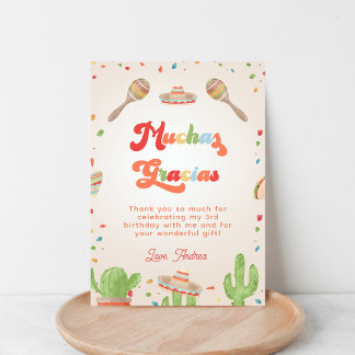 Colorful Groovy Fiesta Geburtstag Muchas Gracias Einladung