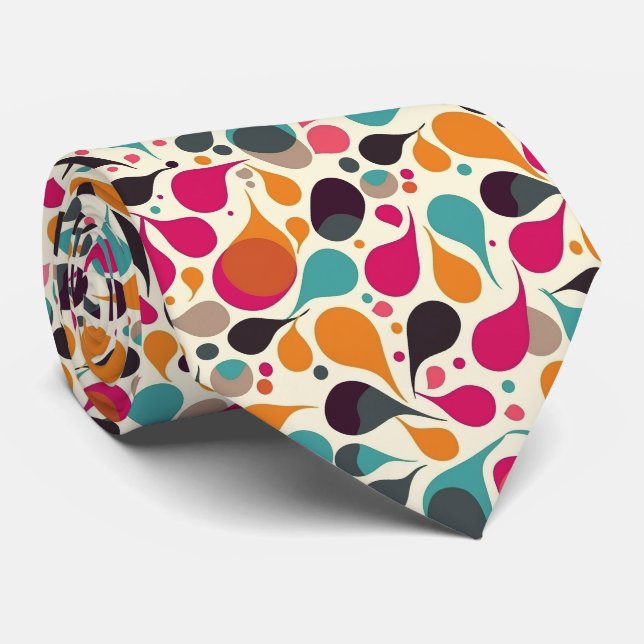 Colorful Groovy Retro Neck Tie Krawatte (Gerollt)