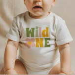 Colorful Groovy Wild One Daisy Baby T-shirt<br><div class="desc">Colorful Groovy Wild One Daisy</div>