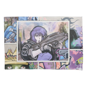 Colorful Grungy Street Art Collage alt 1 Kissenbezug