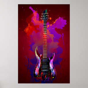 Colorful guitar poster
