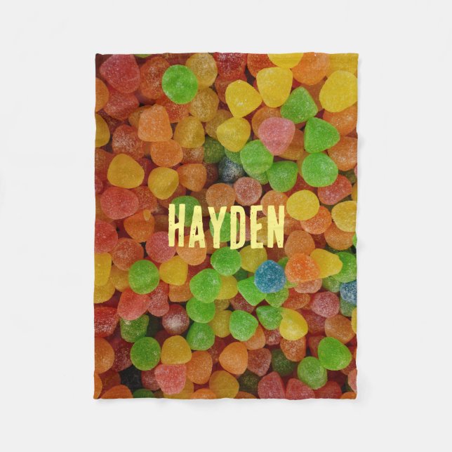 Colorful Gumdrops Candy Personalised Fleecedecke (Vorderseite)