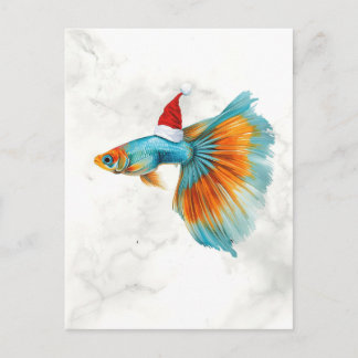 Colorful Guppy Fish Christmas Feiertagspostkarte