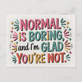 Colorful Hand Lettered Modern Typography Quote Postkarte