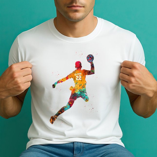 Colorful Handball Player T-Shirt (Von Creator hochgeladen)