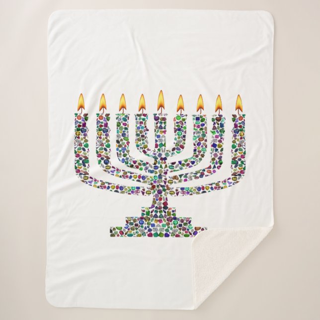 Colorful Hanukkah Candle Sherpadecke (Vorderseite)