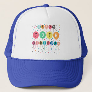 Colorful Happy 70th birthday with ballons Truckerkappe
