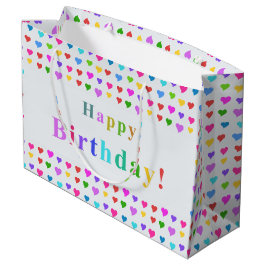 Colorful Happy Birthday and Flirty Hearts  Große Geschenktüte