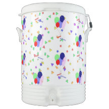 Colorful Happy Birthday Balloons Beverage Cooler
