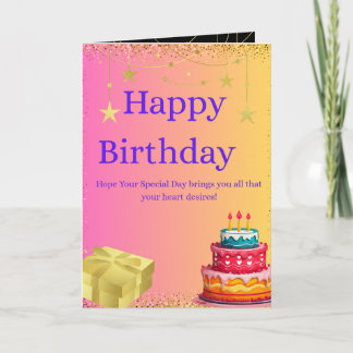 Colorful Happy Birthday Folded Greeting Card Karte