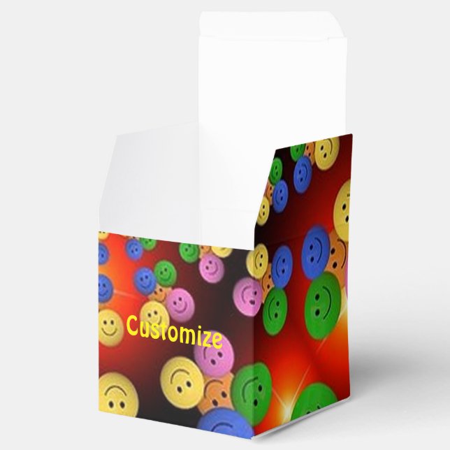 Colorful Happy Face Spiral Cube Favor Box Geschenkschachtel (Geöffnet)
