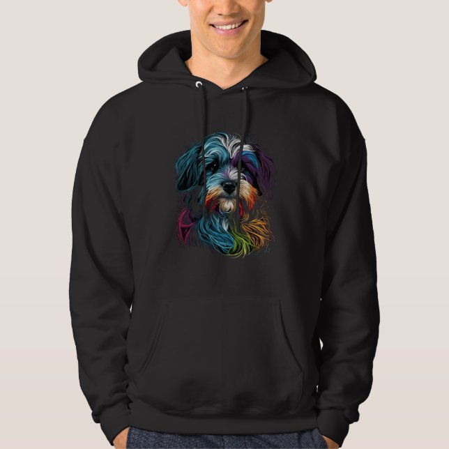 Colorful Havanese Face Painting  Animals Dog Hoodie (Vorderseite)