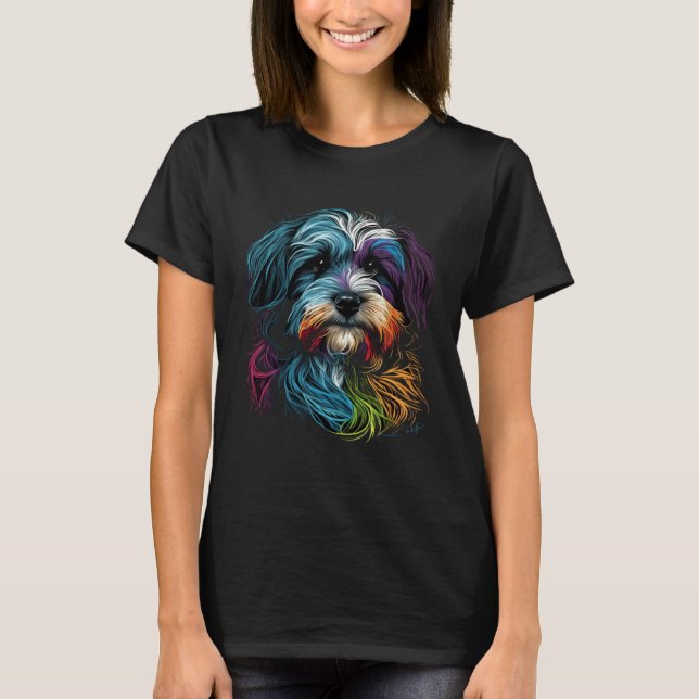 Colorful Havanese Face Painting  Animals Dog T-Shirt (Vorderseite)