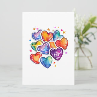 Colorful Heart Art Gift, Self Love Illustration, Einladung