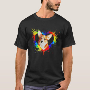 Colorful Heart Baby Corgi Dog Liebe-R Vater Mama, T-Shirt