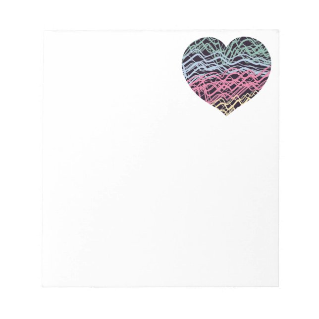 Colorful Heart Motif Notizblock (Vorderseite)