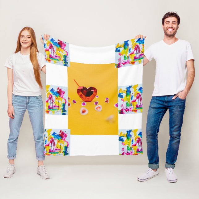 Colorful Heartbeat" Artistic Throw Fleecedecke (Beispiel)