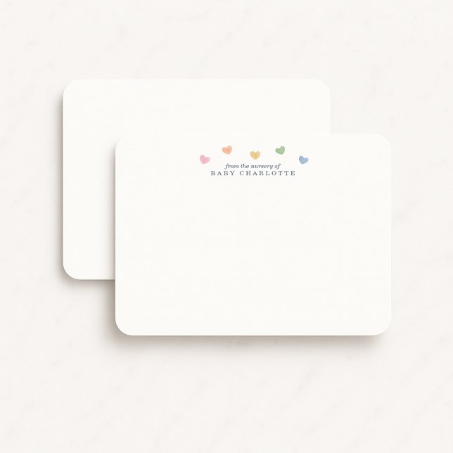 Colorful Hearts Nursery Note Card Einladung (Von Creator hochgeladen)