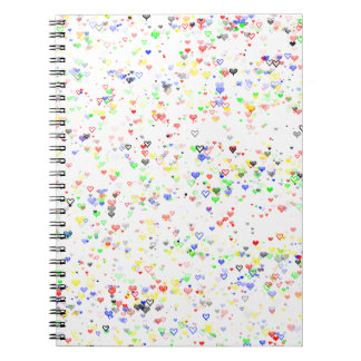 Colorful Hearts Pattern Notebook Notizblock