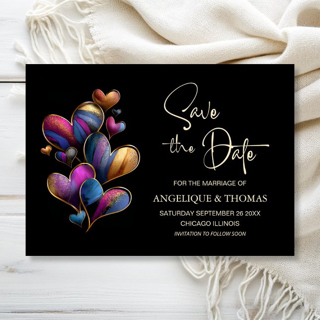 Colorful Hearts Wedding Save the Date (Von Creator hochgeladen)