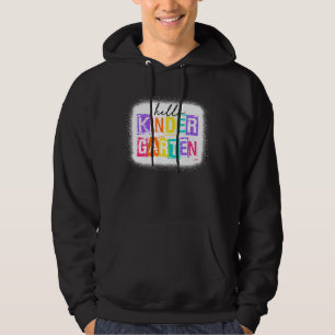 Colorful Hello Kindergarten Squad Vintag 1. Tag Hoodie