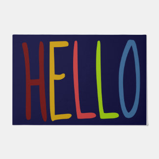 Colorful Hello Rug, Welcome Mat, Simple Fußmatte