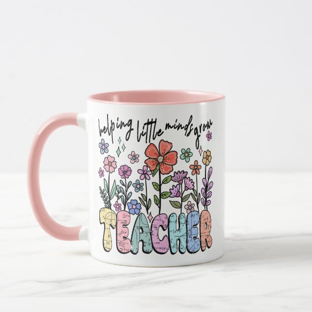Colorful "Helping Little Minds Grow" Tasse (Links)