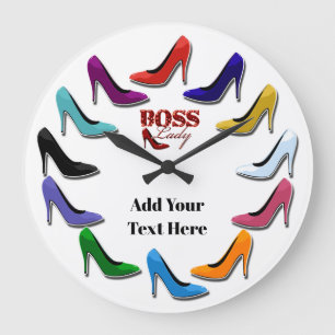 Colorful High Heel Shoe Wall Clock Große Wanduhr