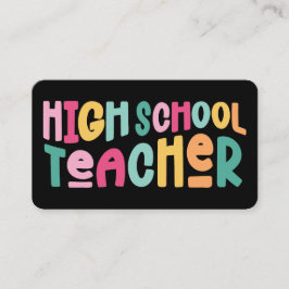 Colorful High School Lehrer Tutor Visitenkarte