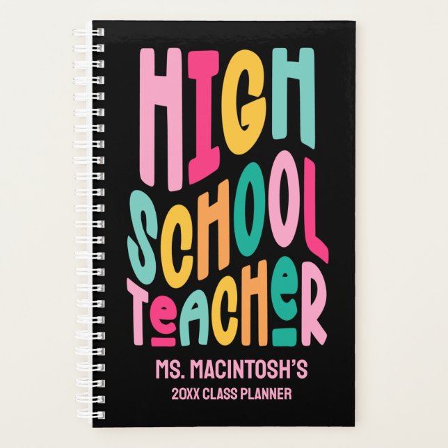 Colorful High School Teacher Class Planer (Vorderseite)